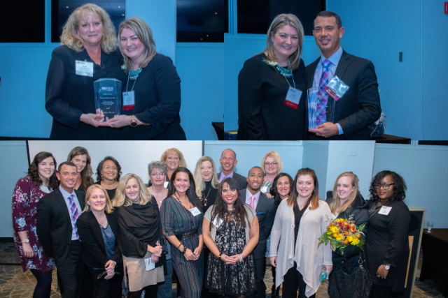 2018 IREM Indianapolis event with Margie Williamson Volunteer of the Year Award, Brody Sheets ARM of the Year Award, and other members of Pedcor attending the dinner including several Property Managers receiving their ARM certification.
